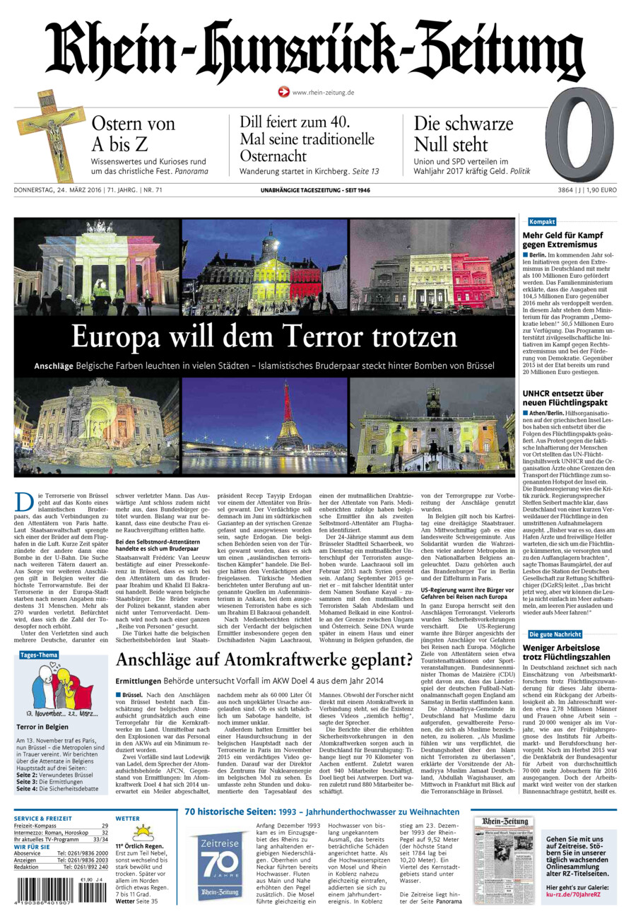 Rhein-Hunsrück-Zeitung vom Donnerstag, 24.03.2016