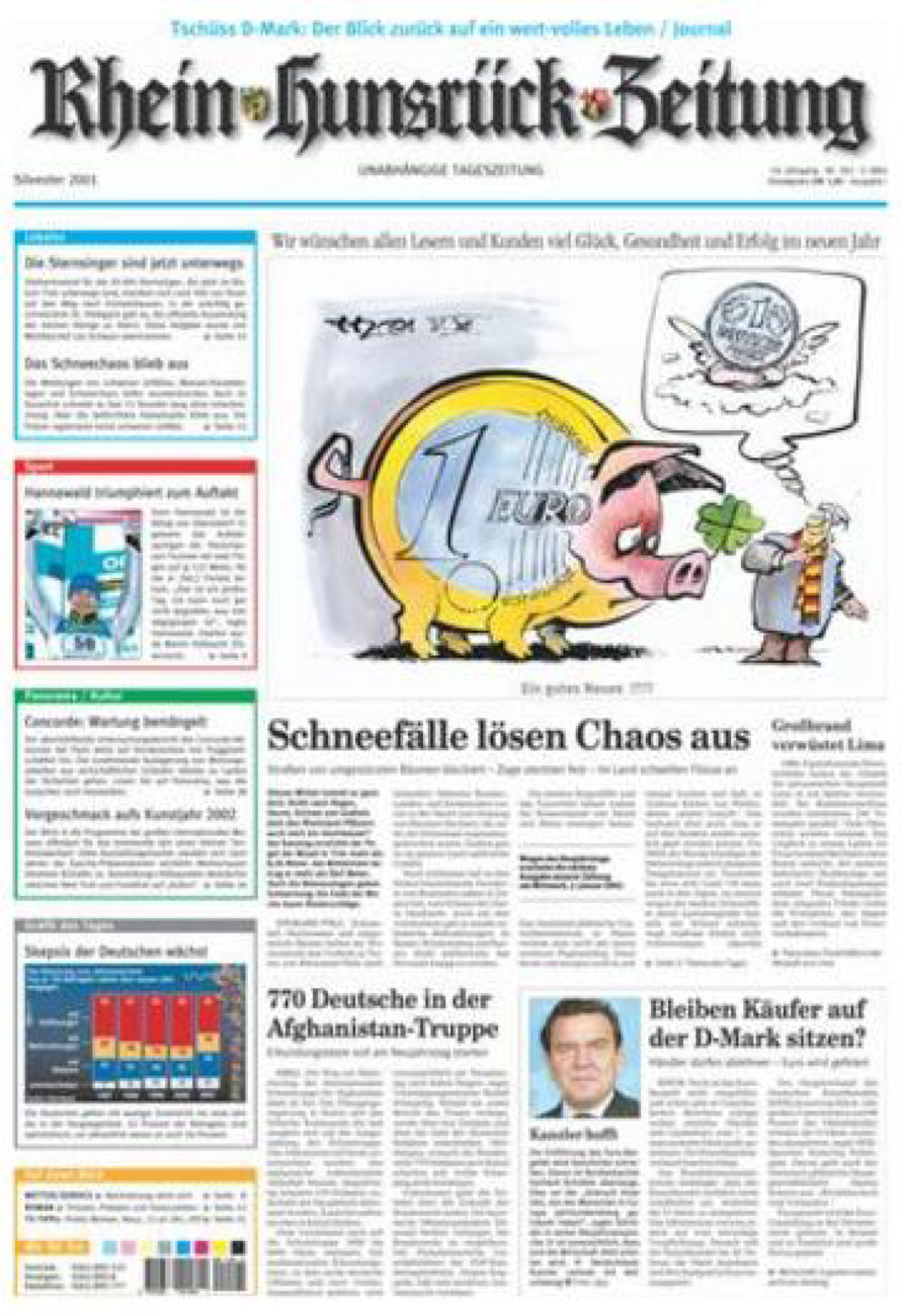 Rhein-Hunsrück-Zeitung vom Montag, 31.12.2001