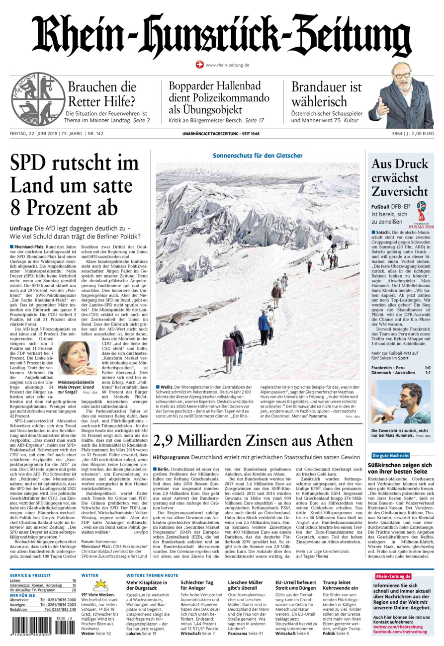 Rhein-Hunsrück-Zeitung vom Freitag, 22.06.2018