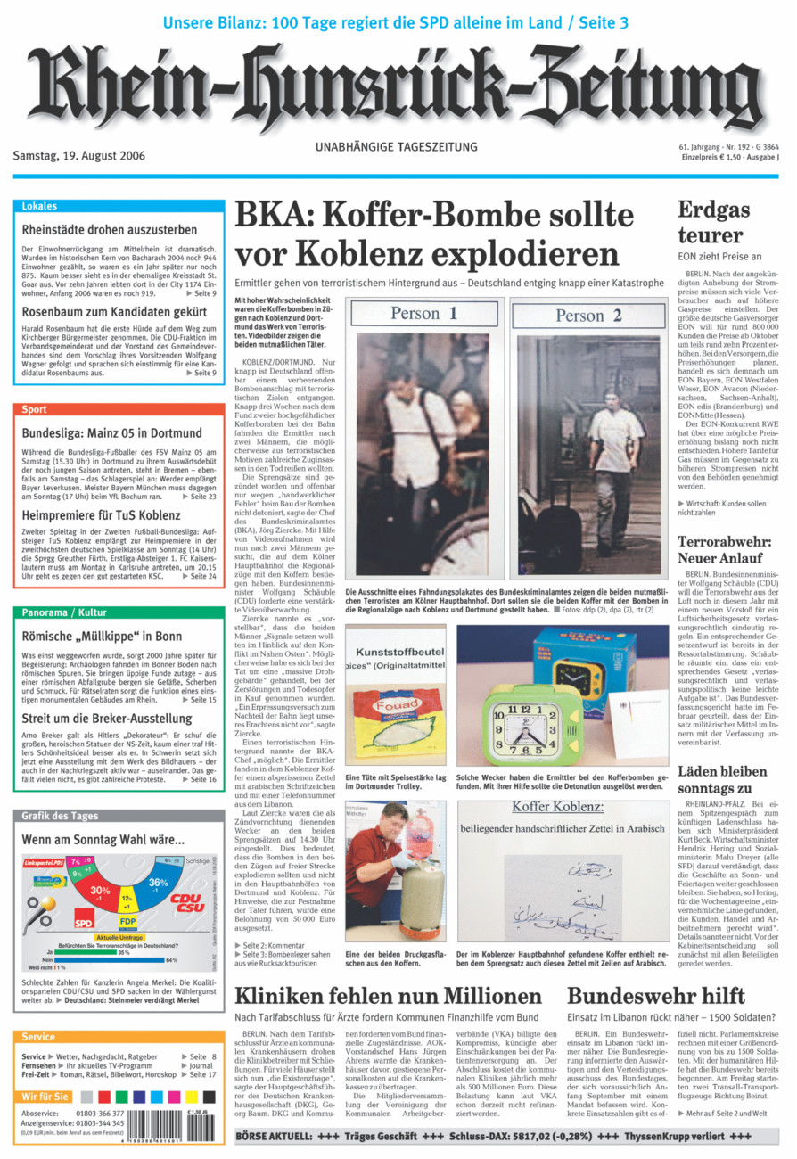 Rhein-Hunsrück-Zeitung vom Samstag, 19.08.2006