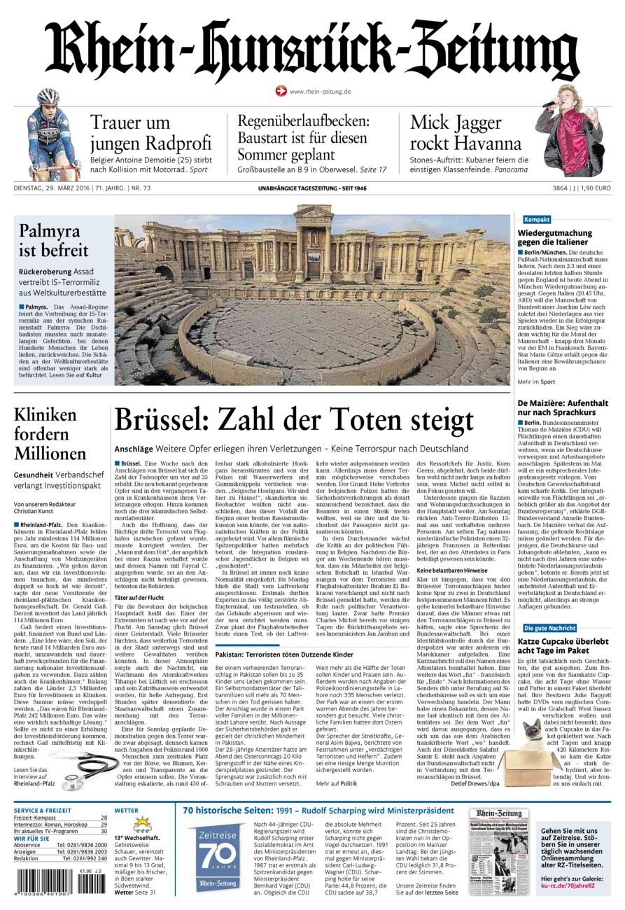 Rhein-Hunsrück-Zeitung vom Dienstag, 29.03.2016