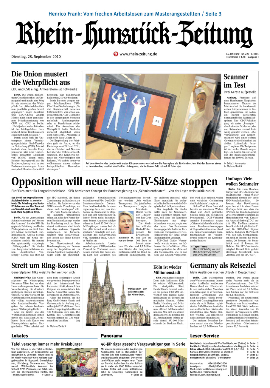 Rhein-Hunsrück-Zeitung vom Dienstag, 28.09.2010