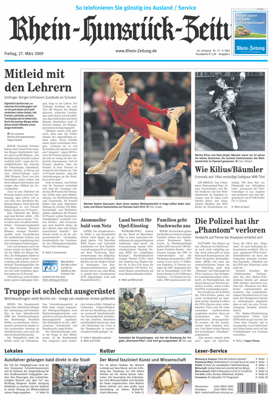Rhein-Hunsrück-Zeitung vom Freitag, 27.03.2009
