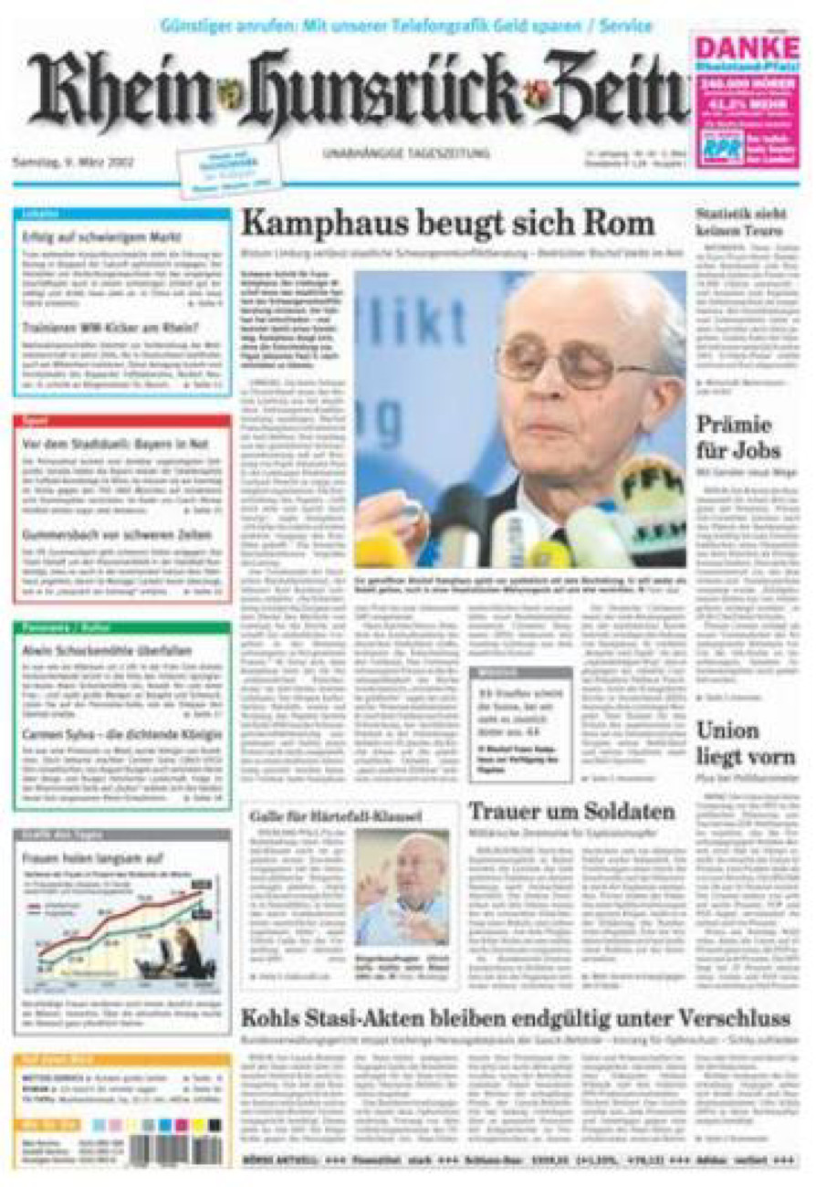 Rhein-Hunsrück-Zeitung vom Samstag, 09.03.2002