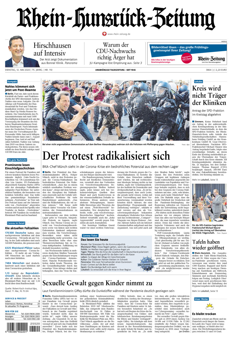 Rhein-Hunsrück-Zeitung vom Dienstag, 12.05.2020