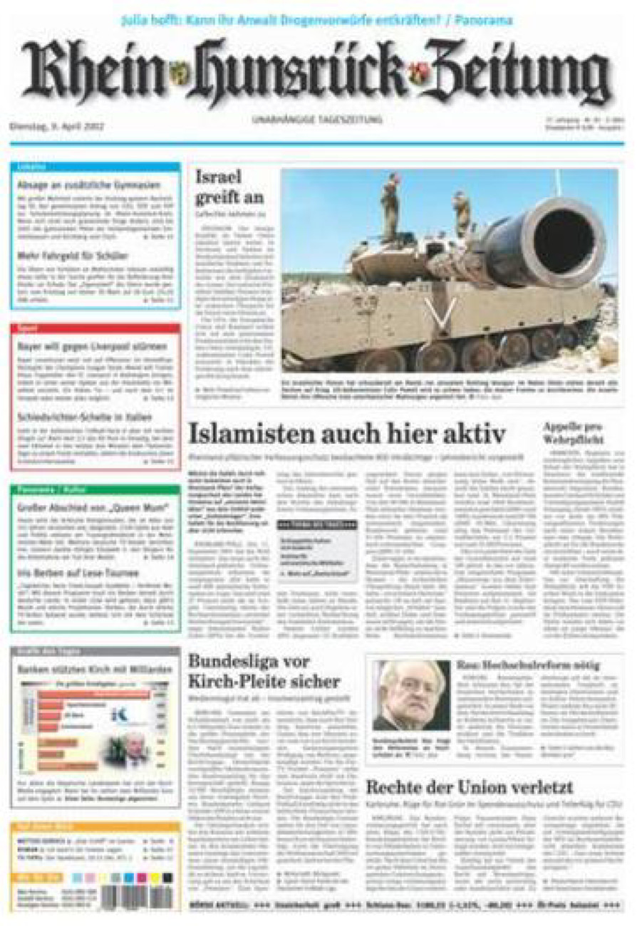 Rhein-Hunsrück-Zeitung vom Dienstag, 09.04.2002