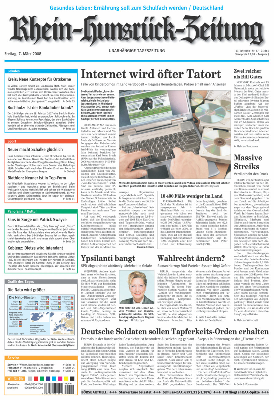 Rhein-Hunsrück-Zeitung vom Freitag, 07.03.2008
