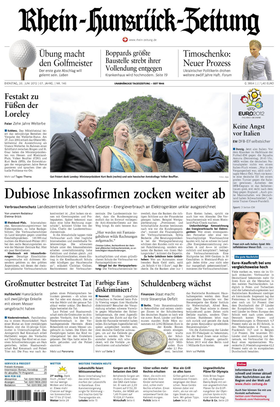 Rhein-Hunsrück-Zeitung vom Dienstag, 26.06.2012