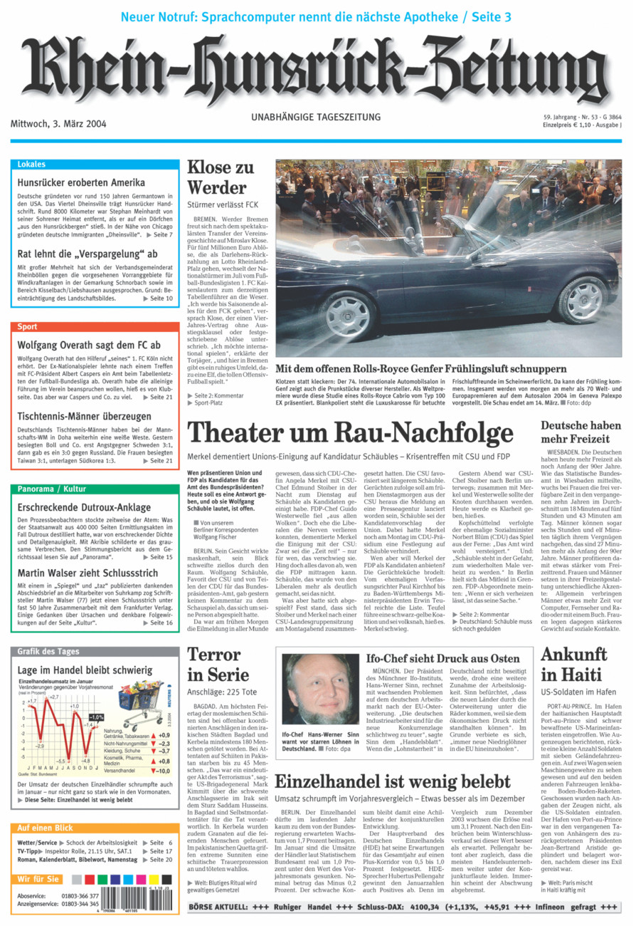 Rhein-Hunsrück-Zeitung vom Mittwoch, 03.03.2004