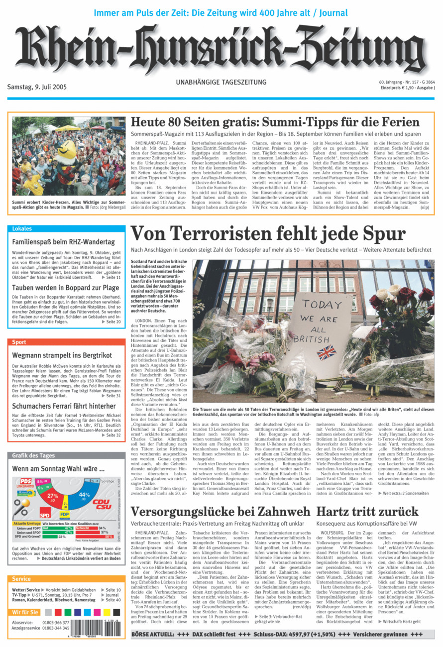 Rhein-Hunsrück-Zeitung vom Samstag, 09.07.2005
