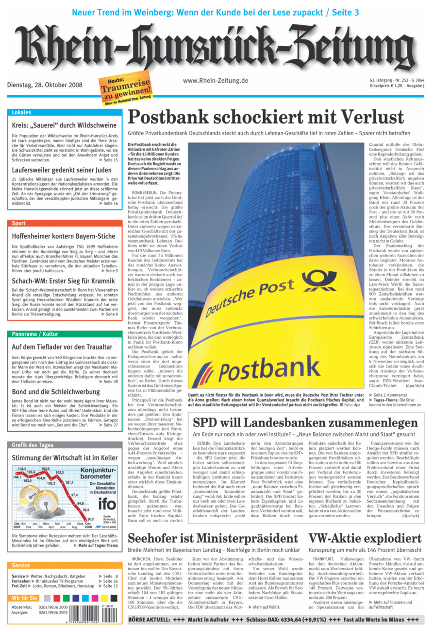 Rhein-Hunsrück-Zeitung vom Dienstag, 28.10.2008