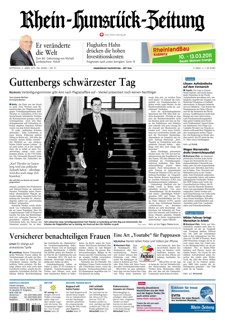 Rhein-Hunsrück-Zeitung vom Mittwoch, 02.03.2011