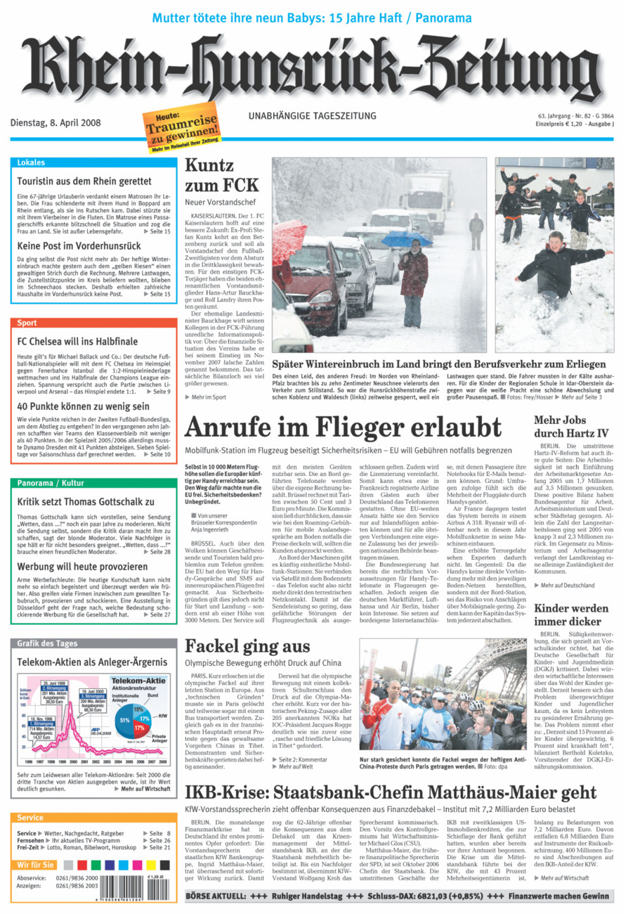 Rhein-Hunsrück-Zeitung vom Dienstag, 08.04.2008
