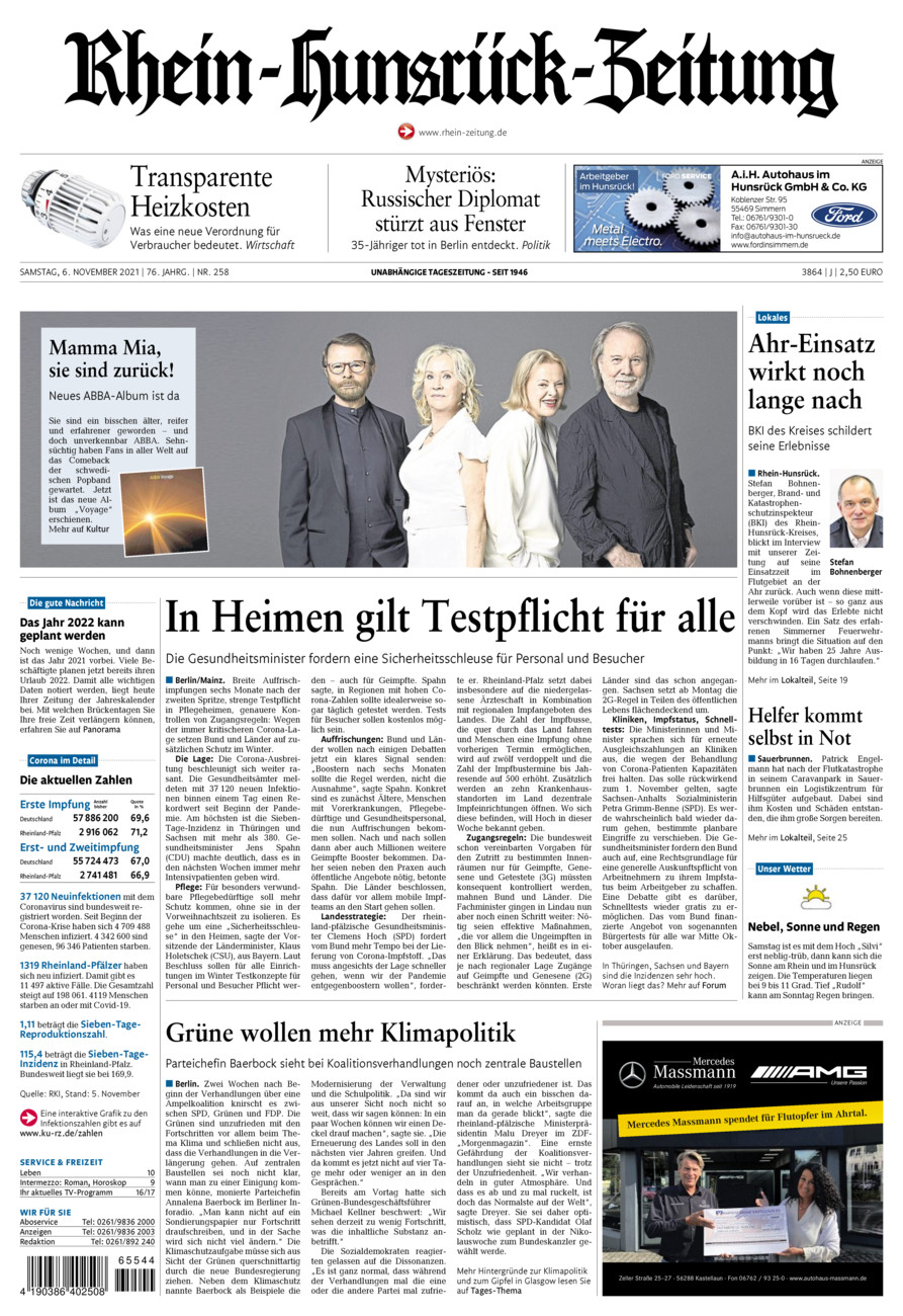 Rhein-Hunsrück-Zeitung vom Samstag, 06.11.2021