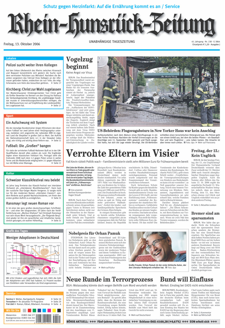 Rhein-Hunsrück-Zeitung vom Freitag, 13.10.2006