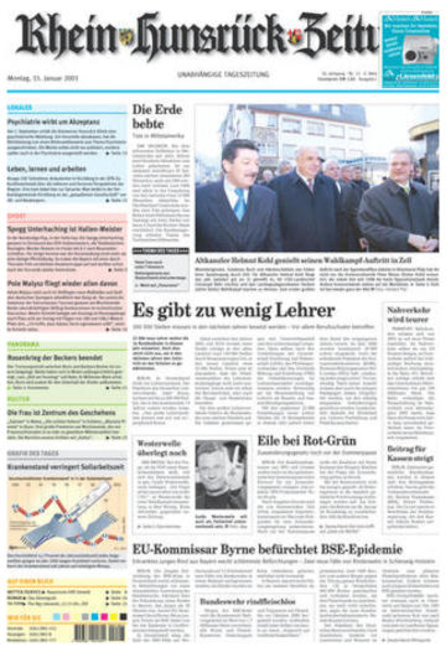 Rhein-Hunsrück-Zeitung vom Montag, 15.01.2001