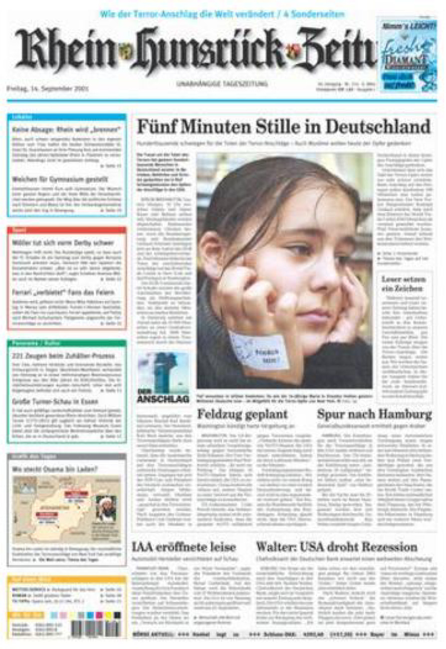Rhein-Hunsrück-Zeitung vom Freitag, 14.09.2001