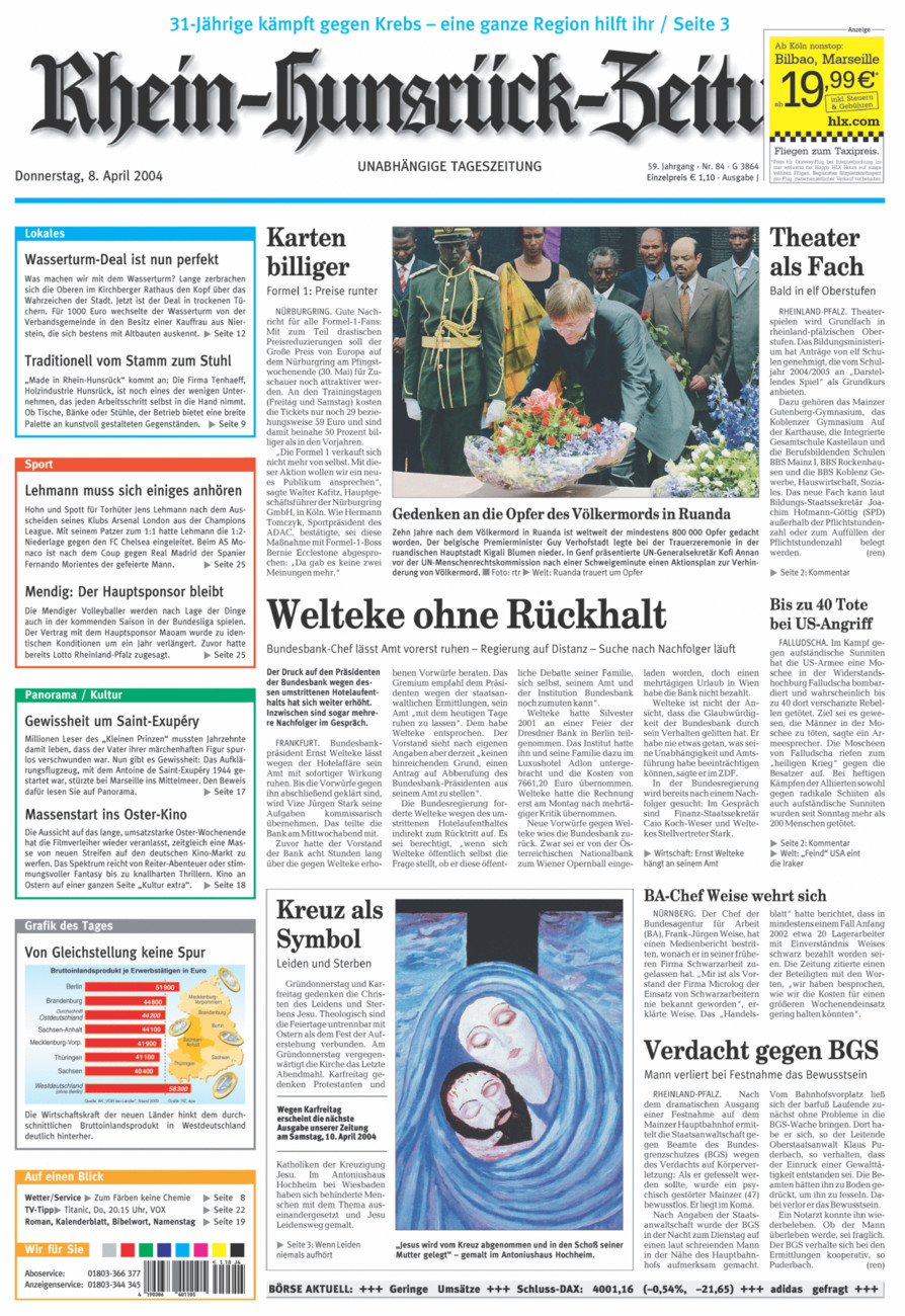 Rhein-Hunsrück-Zeitung vom Donnerstag, 08.04.2004