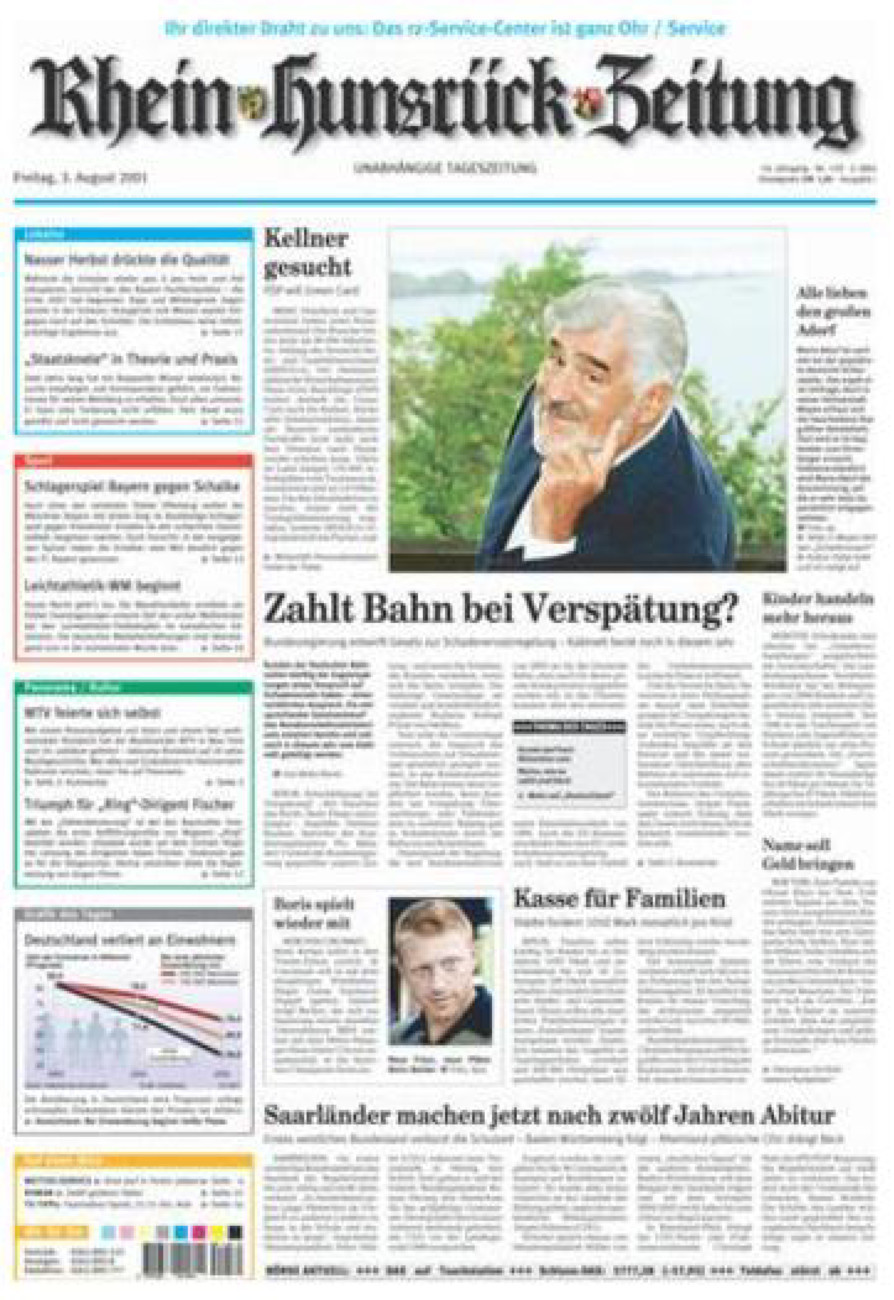 Rhein-Hunsrück-Zeitung vom Freitag, 03.08.2001