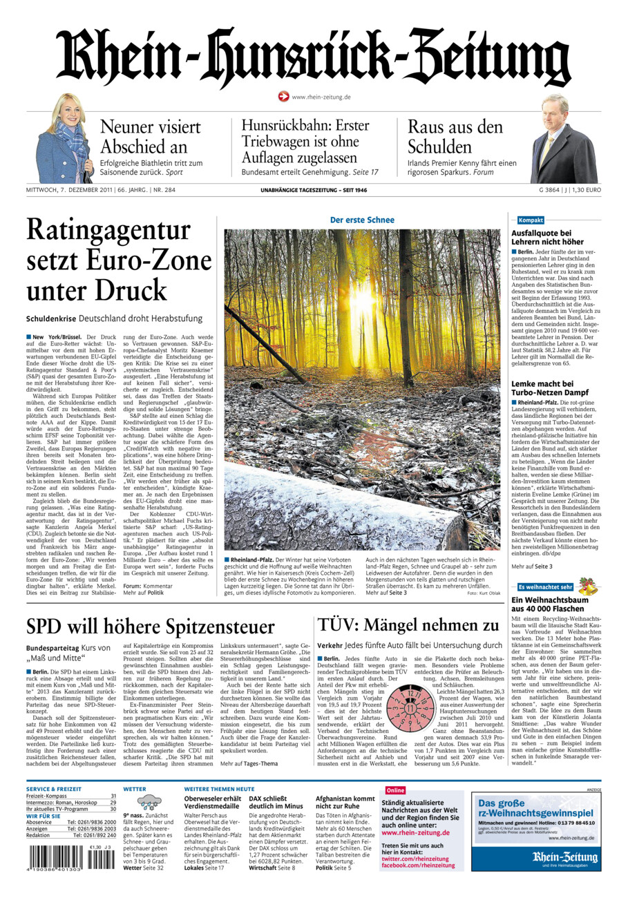 Rhein-Hunsrück-Zeitung vom Mittwoch, 07.12.2011