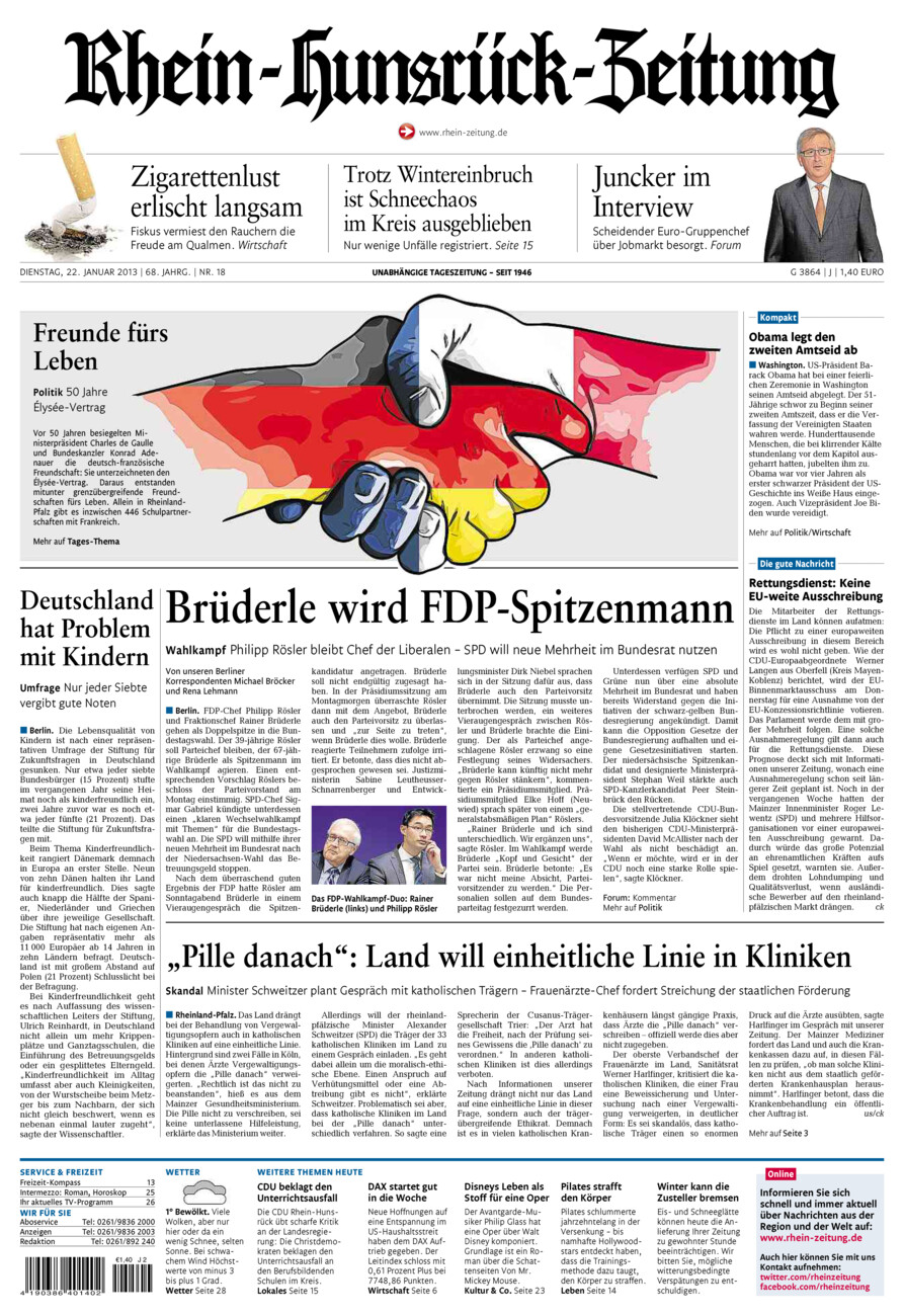 Rhein-Hunsrück-Zeitung vom Dienstag, 22.01.2013