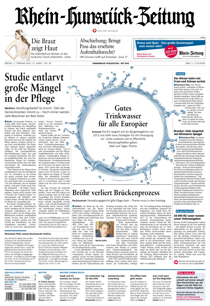 Rhein-Hunsrück-Zeitung vom Freitag, 02.02.2018
