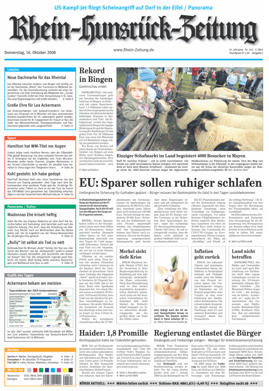Rhein-Hunsrück-Zeitung vom Donnerstag, 16.10.2008