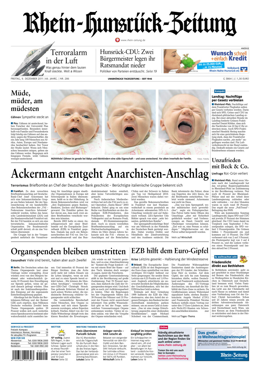 Rhein-Hunsrück-Zeitung vom Freitag, 09.12.2011