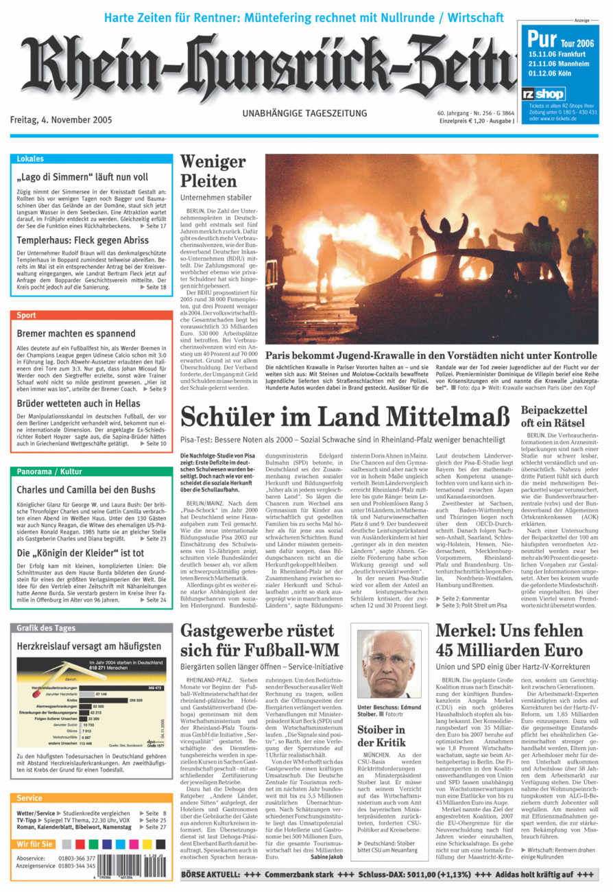 Rhein-Hunsrück-Zeitung vom Freitag, 04.11.2005