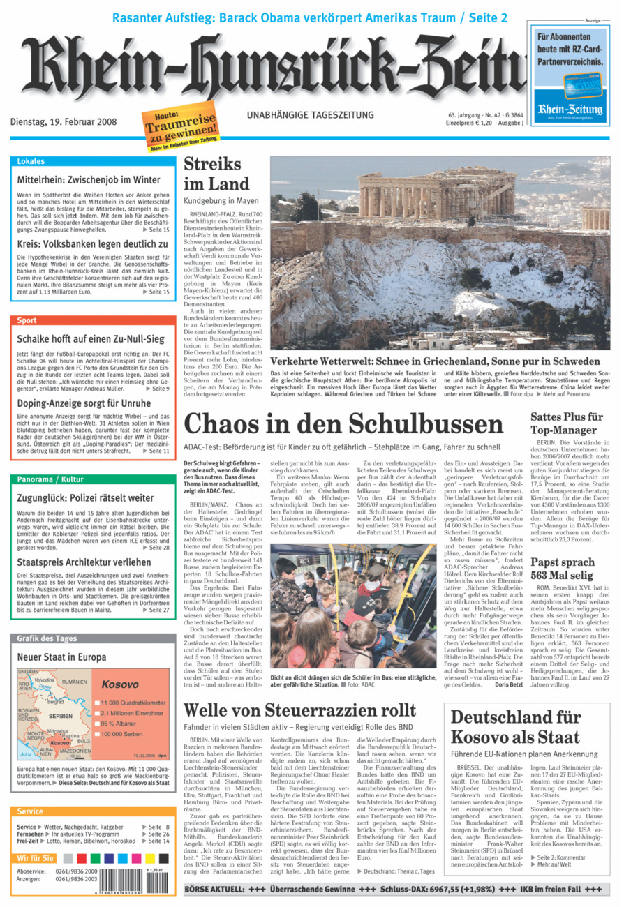 Rhein-Hunsrück-Zeitung vom Dienstag, 19.02.2008