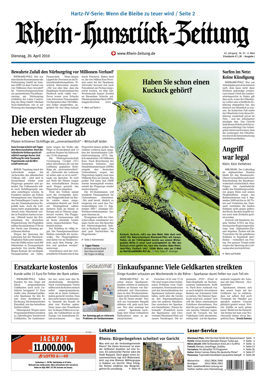 Rhein-Hunsrück-Zeitung vom Dienstag, 20.04.2010