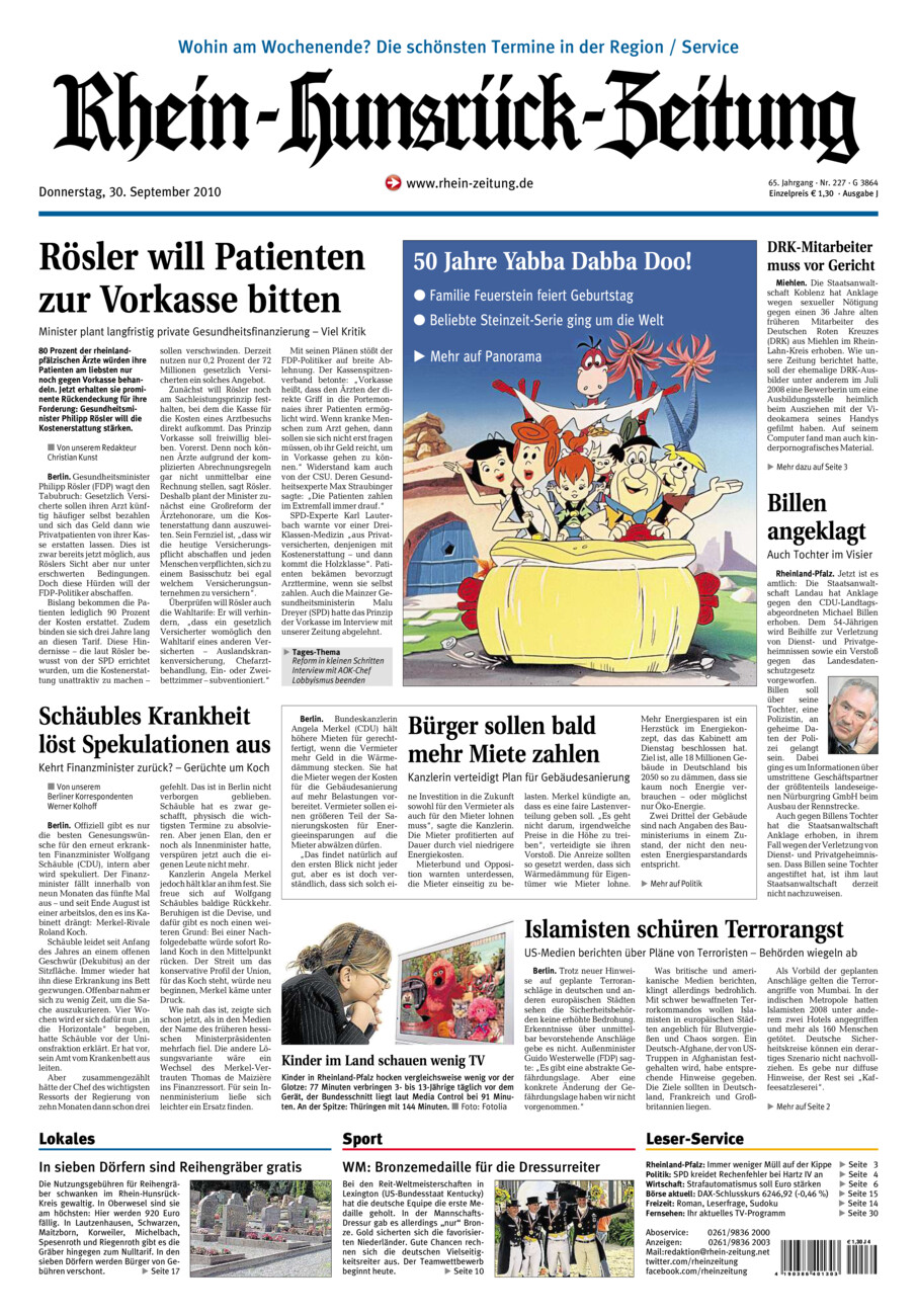 Rhein-Hunsrück-Zeitung vom Donnerstag, 30.09.2010