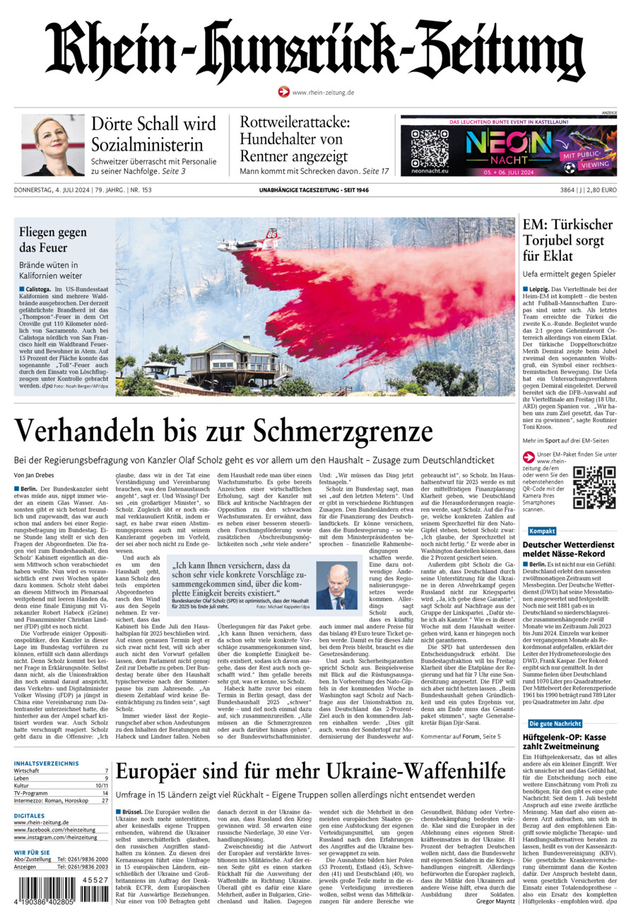 Rhein-Hunsrück-Zeitung vom Donnerstag, 04.07.2024
