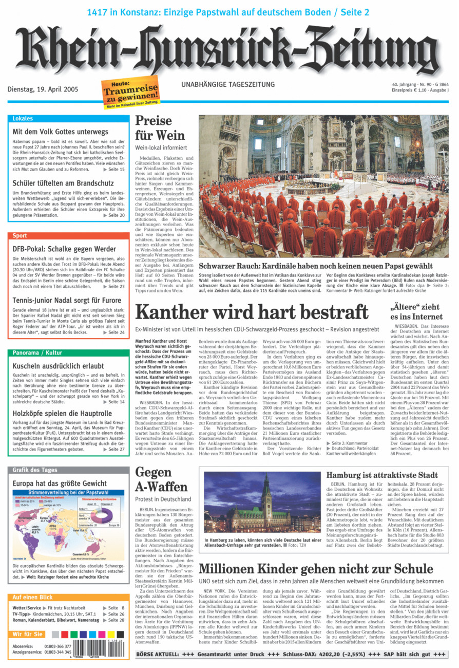 Rhein-Hunsrück-Zeitung vom Dienstag, 19.04.2005