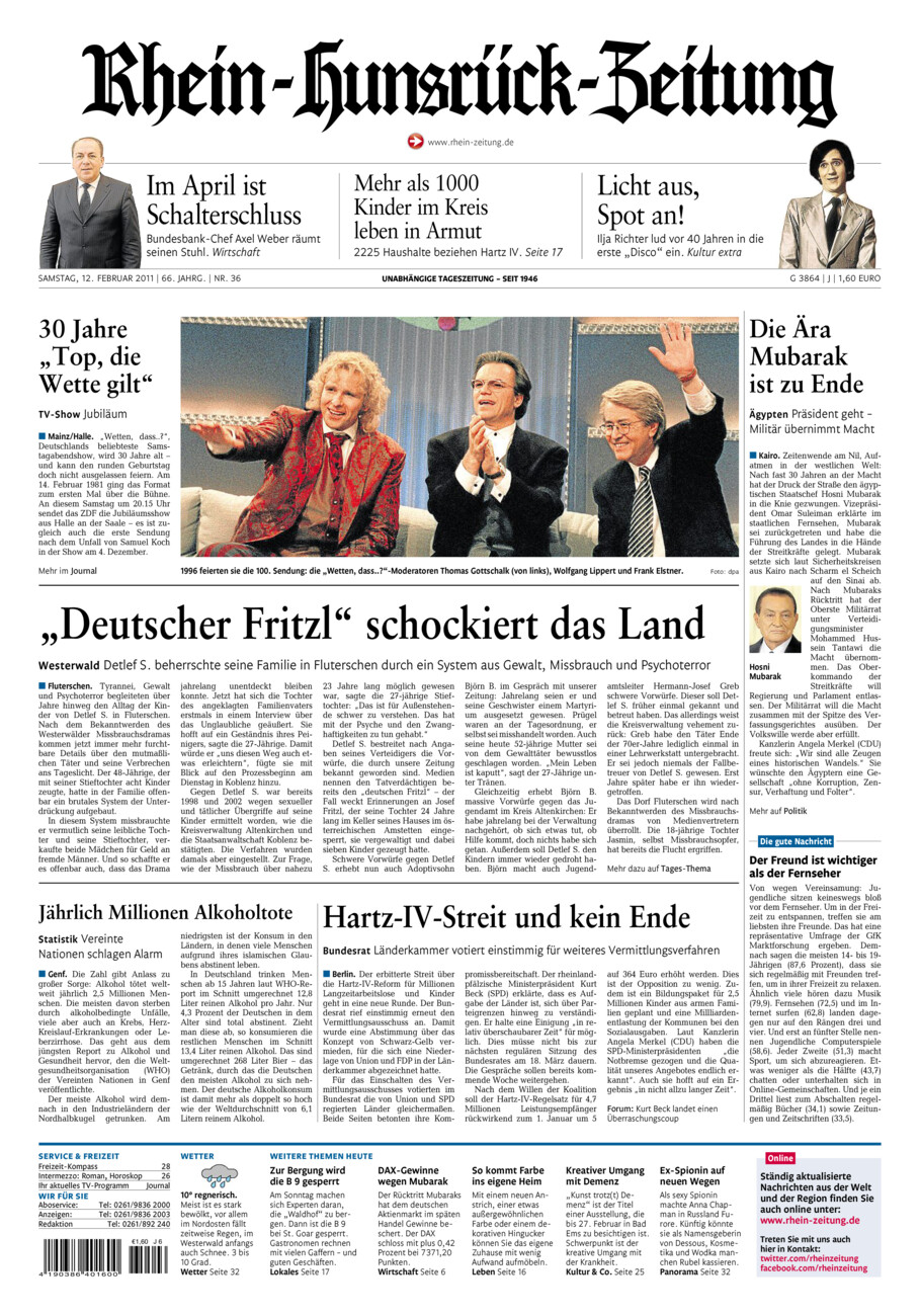 Rhein-Hunsrück-Zeitung vom Samstag, 12.02.2011