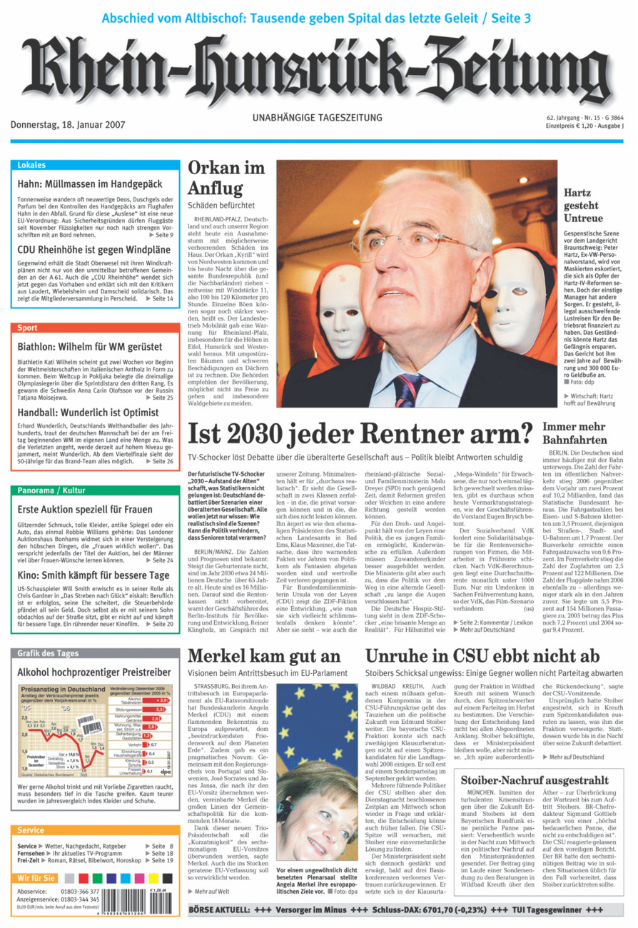 Rhein-Hunsrück-Zeitung vom Donnerstag, 18.01.2007