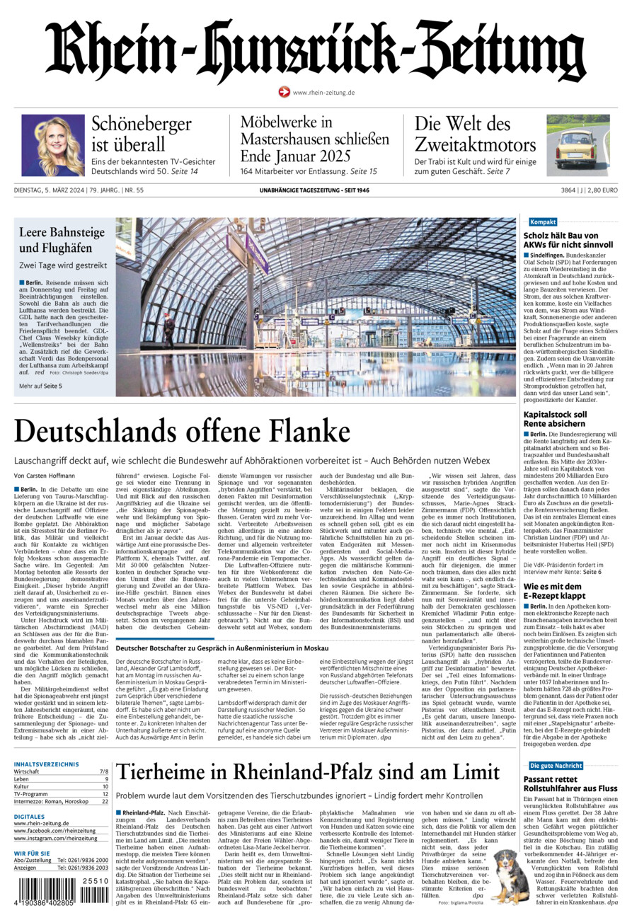 Rhein-Hunsrück-Zeitung vom Dienstag, 05.03.2024