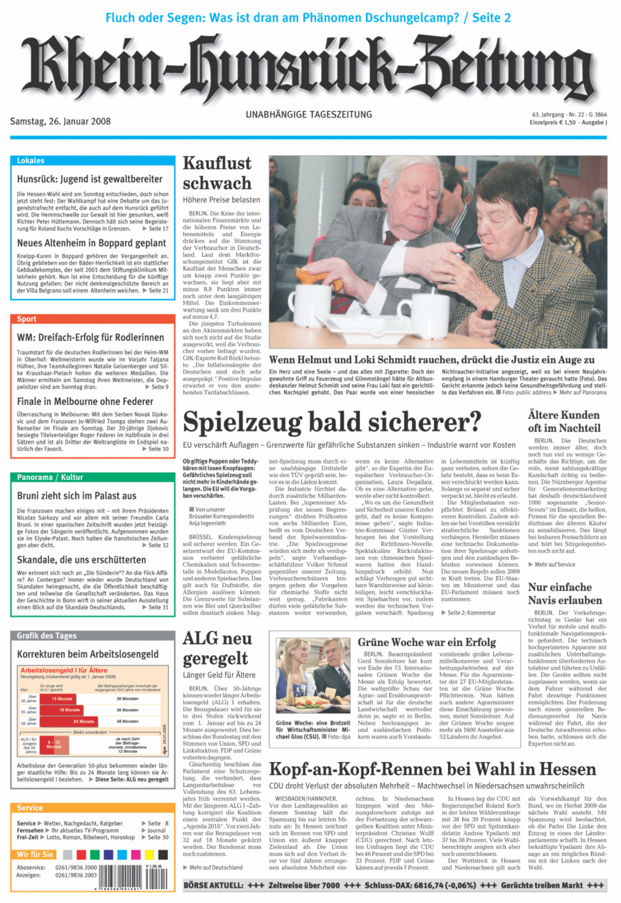 Rhein-Hunsrück-Zeitung vom Samstag, 26.01.2008
