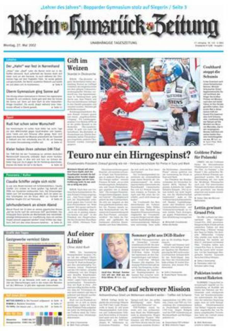 Rhein-Hunsrück-Zeitung vom Montag, 27.05.2002