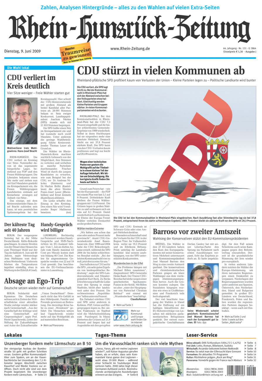 Rhein-Hunsrück-Zeitung vom Dienstag, 09.06.2009