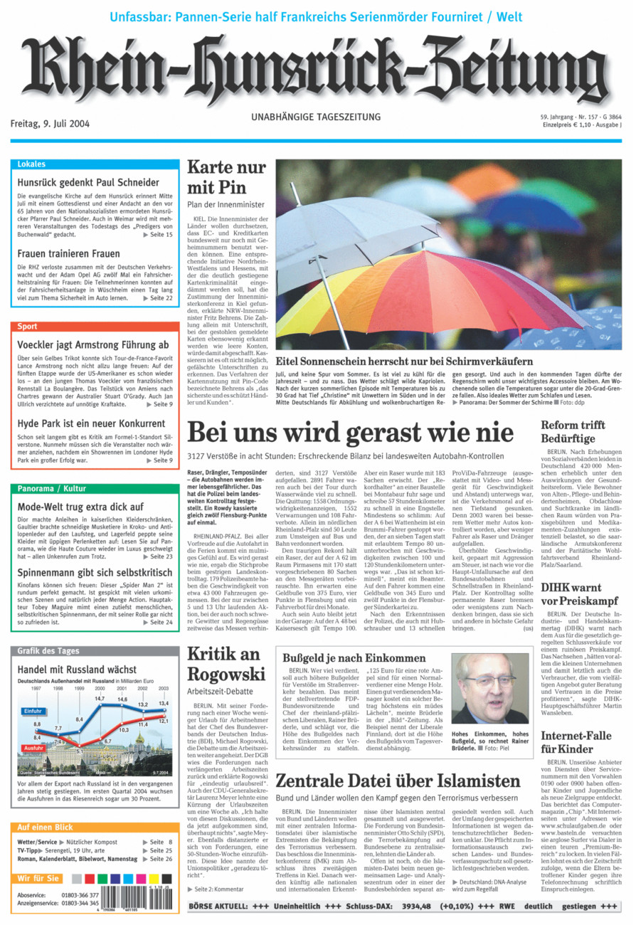 Rhein-Hunsrück-Zeitung vom Freitag, 09.07.2004