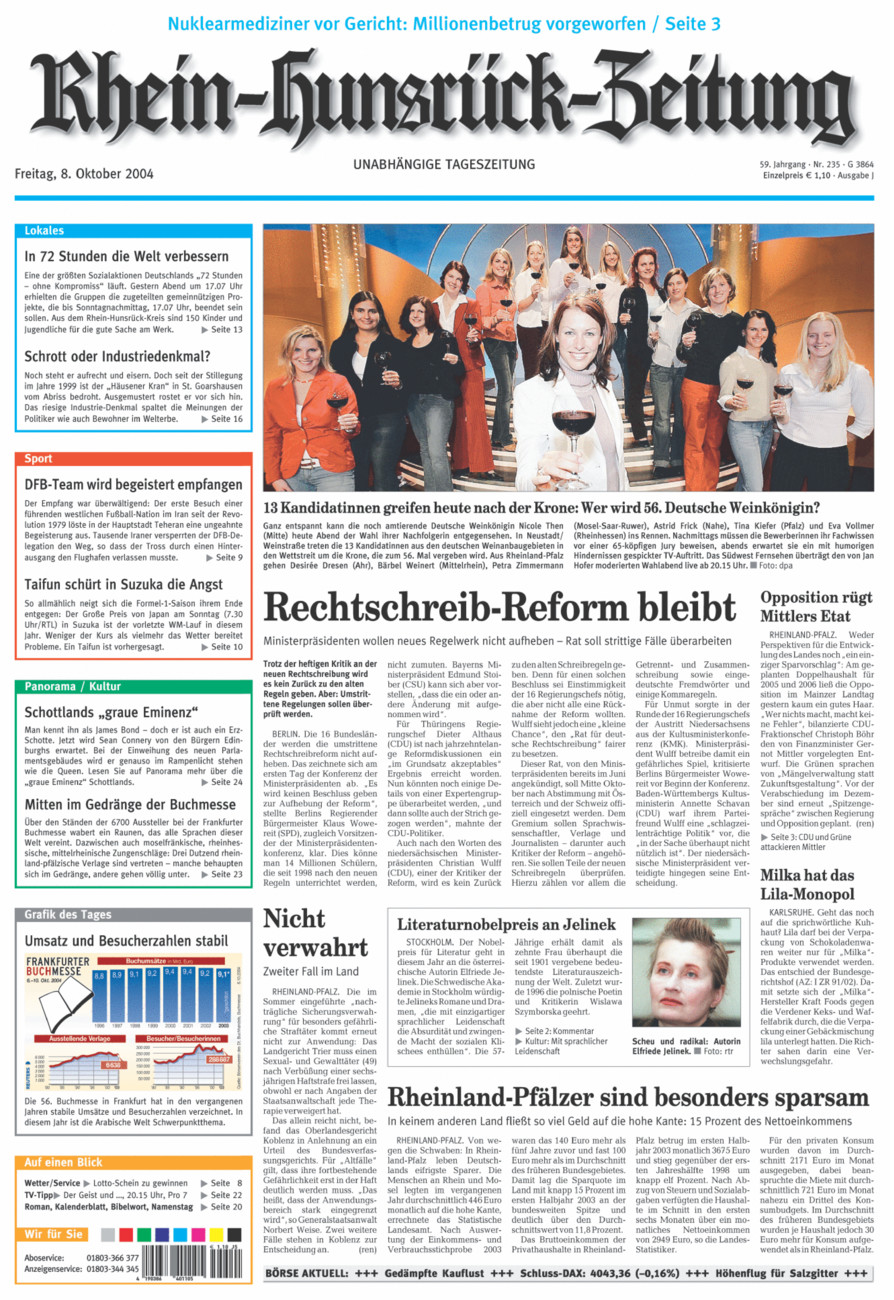 Rhein-Hunsrück-Zeitung vom Freitag, 08.10.2004