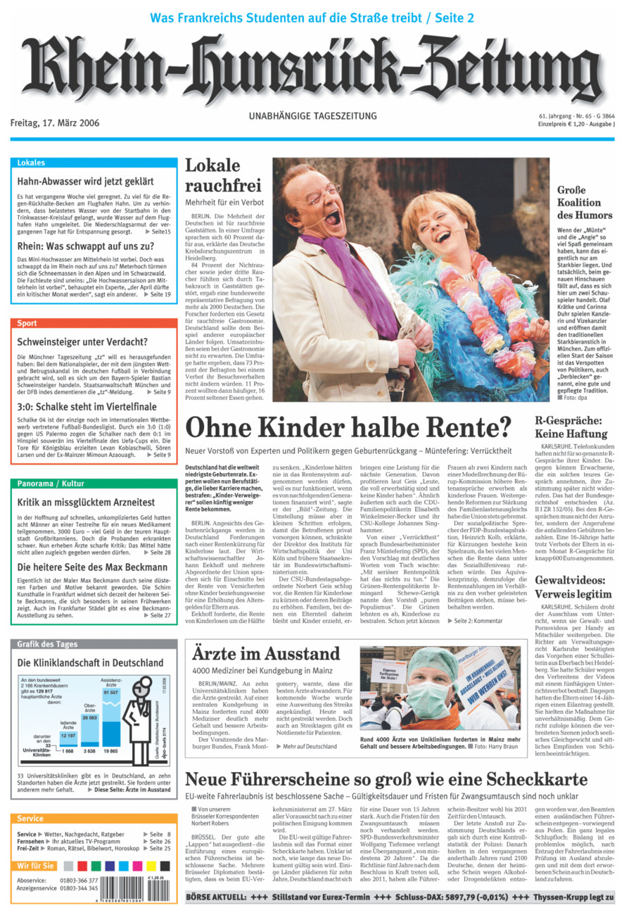 Rhein-Hunsrück-Zeitung vom Freitag, 17.03.2006