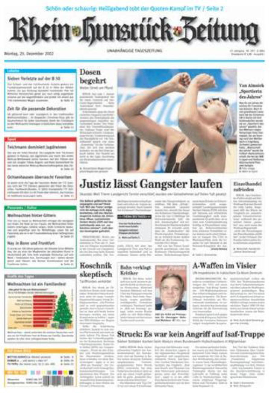 Rhein-Hunsrück-Zeitung vom Montag, 23.12.2002