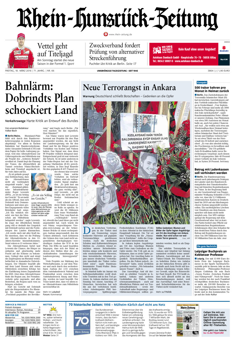 Rhein-Hunsrück-Zeitung vom Freitag, 18.03.2016