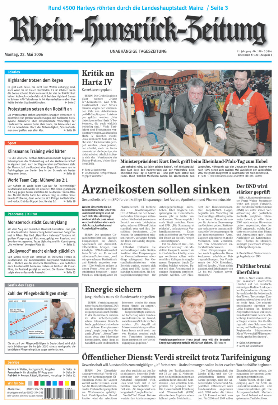 Rhein-Hunsrück-Zeitung vom Montag, 22.05.2006
