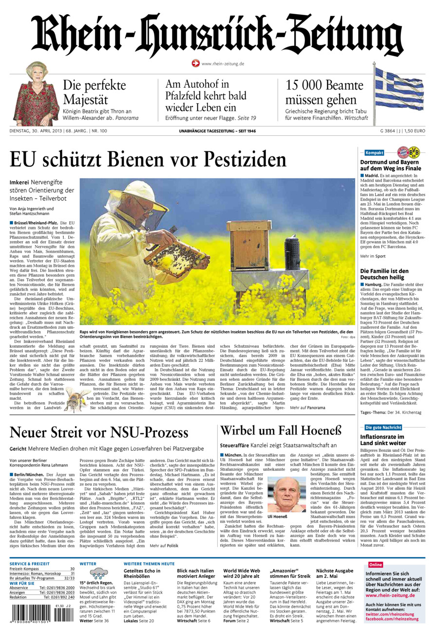 Rhein-Hunsrück-Zeitung vom Dienstag, 30.04.2013