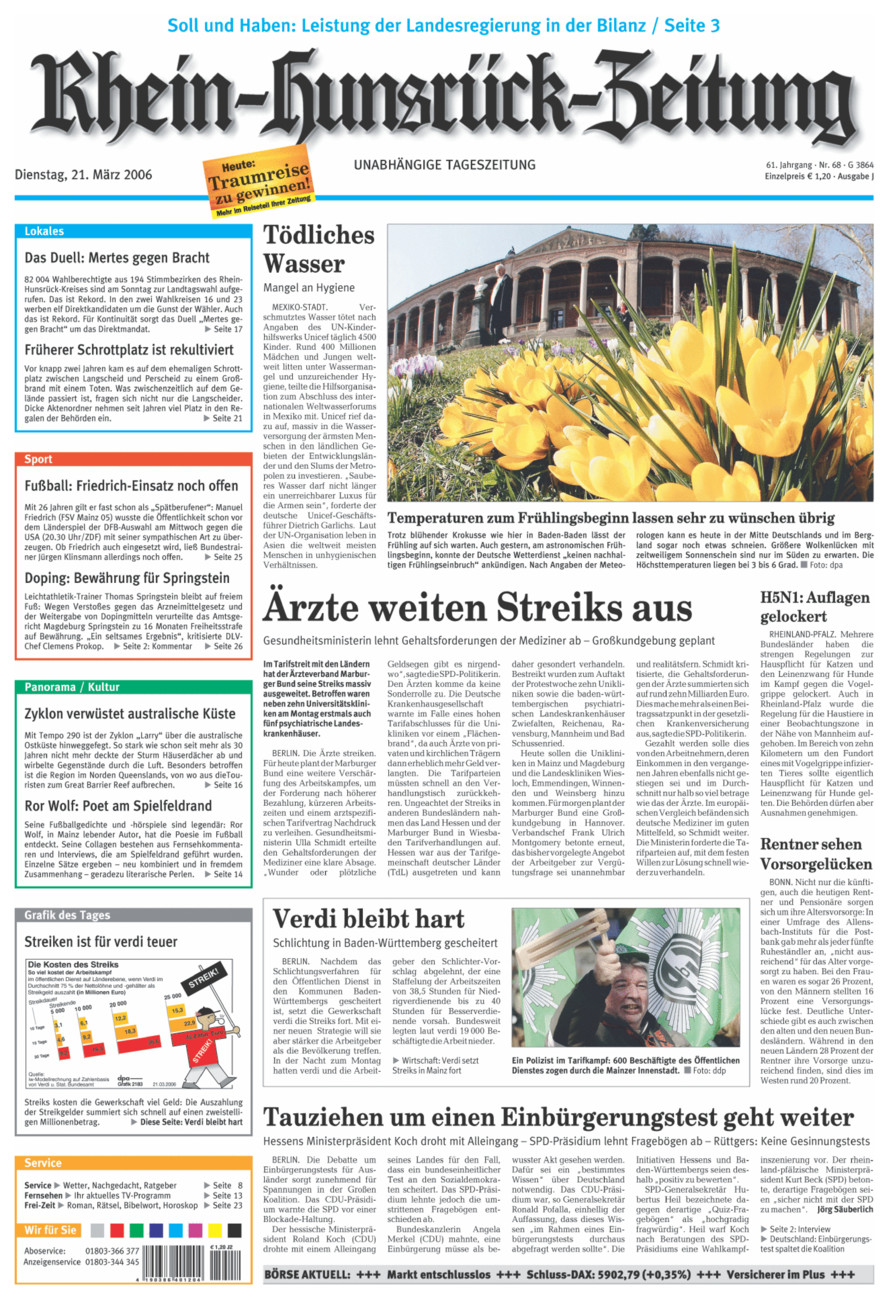 Rhein-Hunsrück-Zeitung vom Dienstag, 21.03.2006