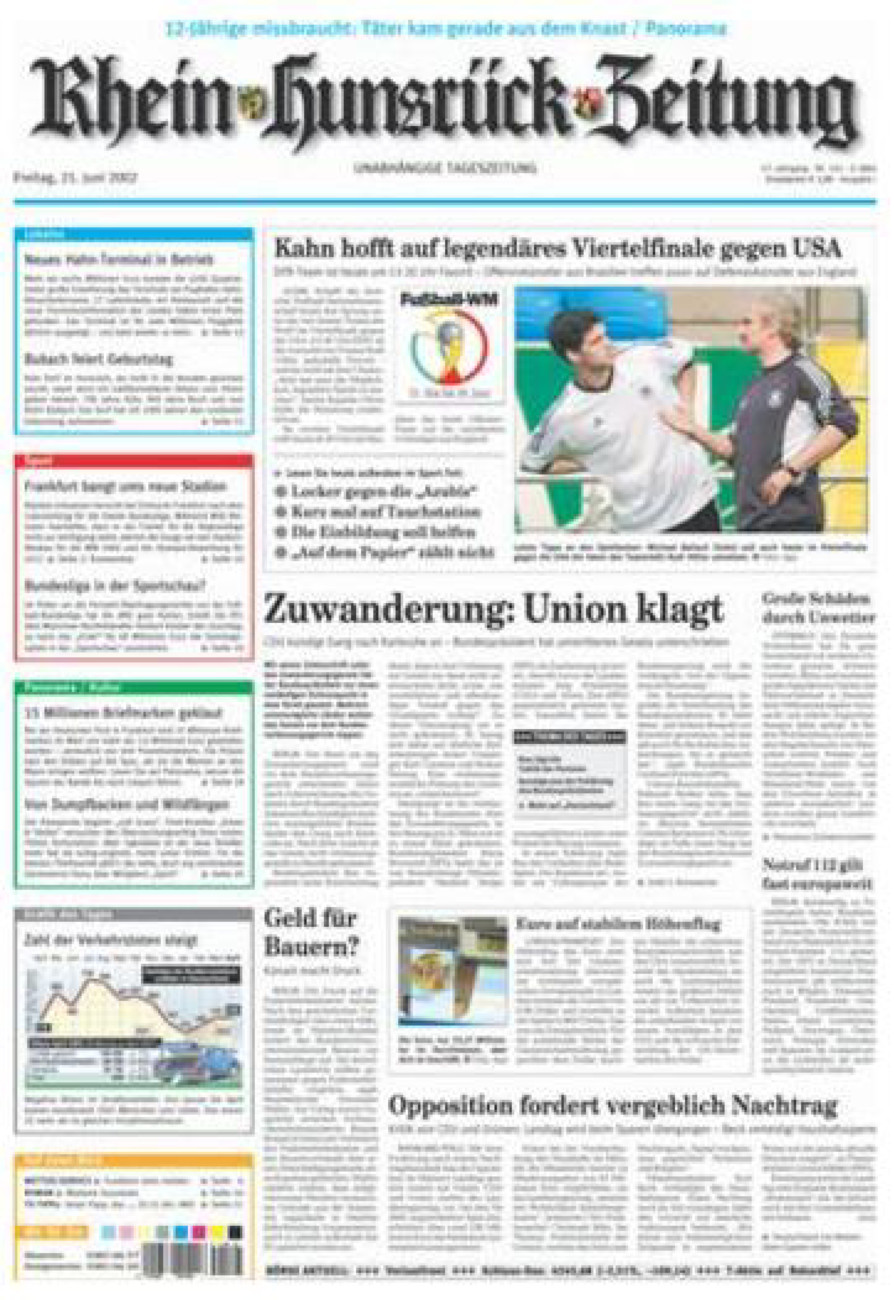 Rhein-Hunsrück-Zeitung vom Freitag, 21.06.2002