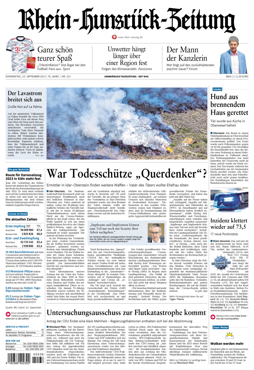 Rhein-Hunsrück-Zeitung vom Donnerstag, 23.09.2021